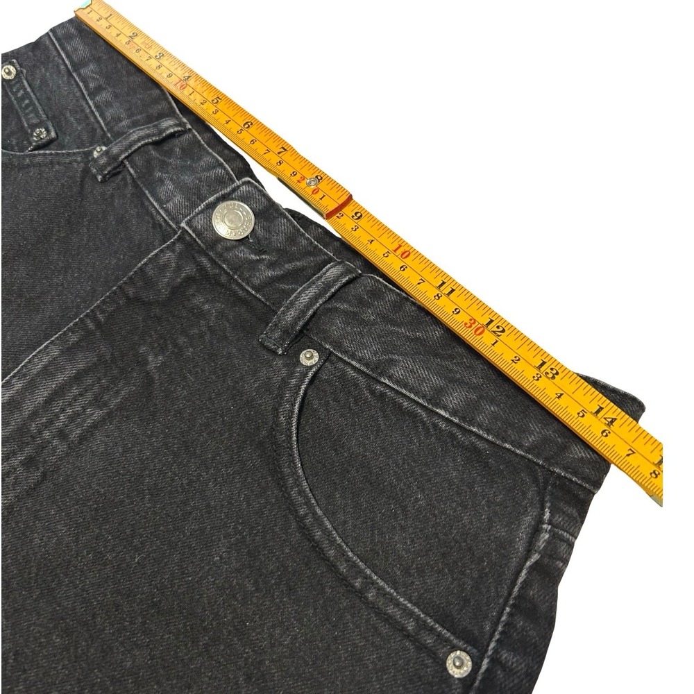 Pull&Bear High Waisted Relaxed Denim Shorts Black Sz 6 - Picture 6 of 8